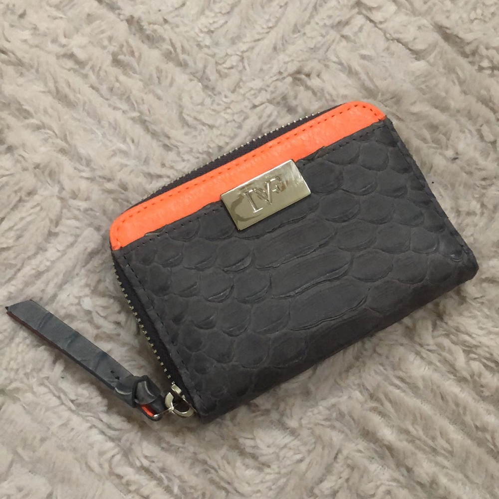 Diane Von Furstenburg Zip Around Python Card Wall… - image 1